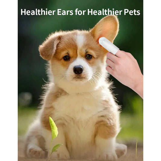 Pet Ear Cleaning Finger Wipes for Cats & Dogs
