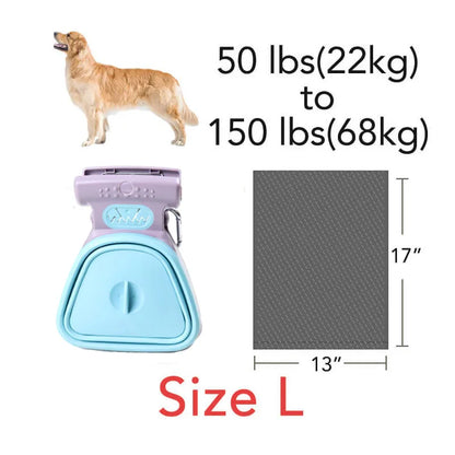Foldable Pet Pooper Scooper with Waste Bags – One-Handed Travel Poop Picker for Dogs