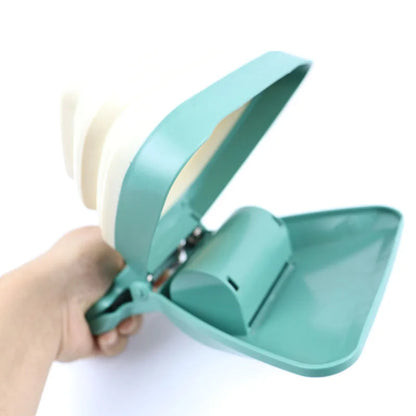 Foldable Pet Pooper Scooper with Waste Bags – One-Handed Travel Poop Picker for Dogs