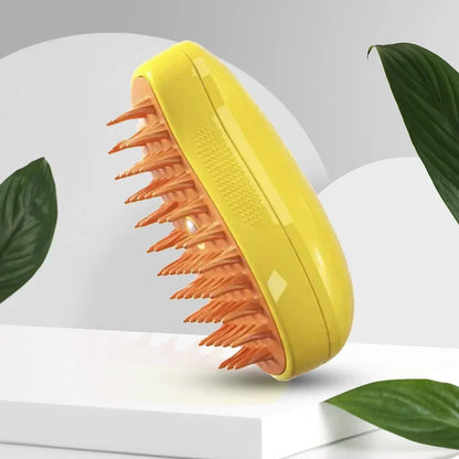 3-in-1 Steam Pet Brush – Rechargeable Spray Grooming Comb for Cats & Dogs