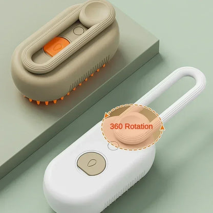 3-in-1 Steam Pet Brush – Rechargeable Spray Grooming Comb for Cats & Dogs