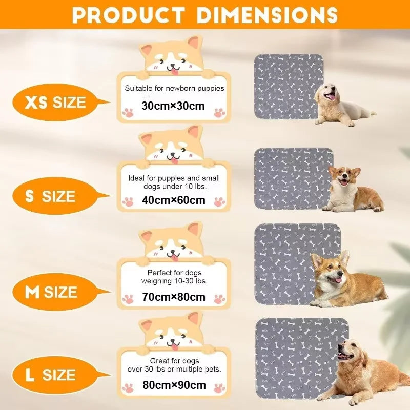 Reusable Dog Pee Pad Waterproof Diaper Pet Supplies Washable Puppy Training Pad Pet Bed Blanket Cat Dog Car Seat Cover Mat