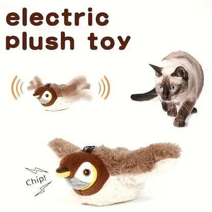 Interactive Flapping Bird Cat Toy – USB Rechargeable Plush with Catnip