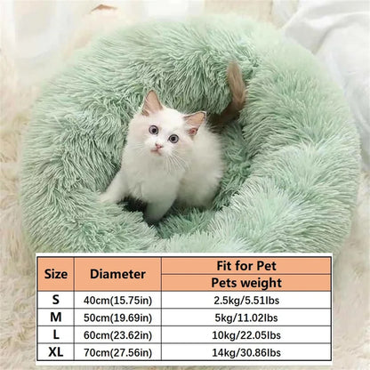 Plush Donut Pet Bed – Soft Warm Round Cushion for Small & Medium Dogs and Cats