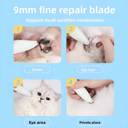 Cordless Pet Hair Clipper – USB-C Rechargeable Trimmer for Paws & Grooming