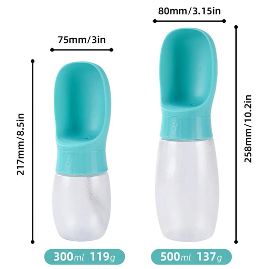 300/500ml Portable Pet Water Bottle, Outdoor Travel Drinking Cup Dispenser for Puppies Small Large Dogs Cats Labrador