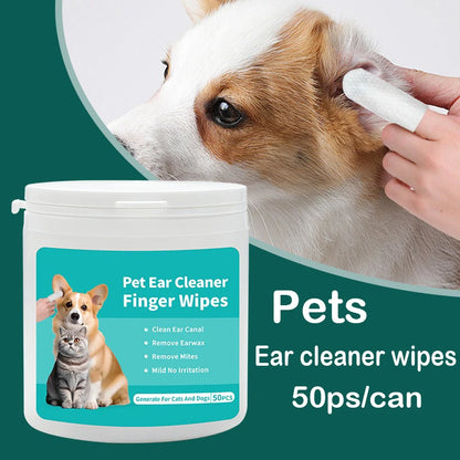 Pet Ear Cleaning Finger Wipes for Cats & Dogs