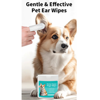 Pet Ear Cleaning Finger Wipes for Cats & Dogs