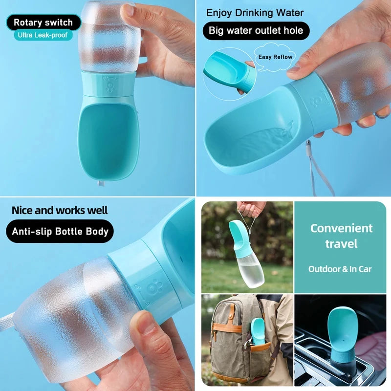 300/500ml Portable Pet Water Bottle, Outdoor Travel Drinking Cup Dispenser for Puppies Small Large Dogs Cats Labrador