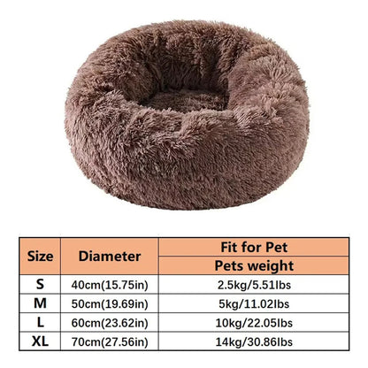 Plush Donut Pet Bed – Soft Warm Round Cushion for Small & Medium Dogs and Cats