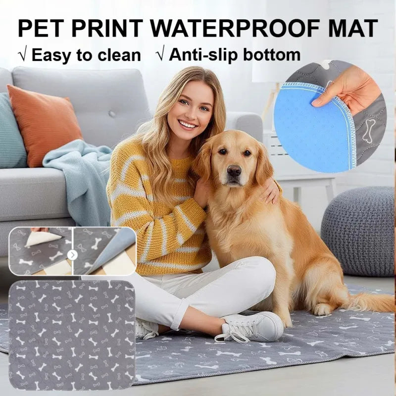 Reusable Dog Pee Pad Waterproof Diaper Pet Supplies Washable Puppy Training Pad Pet Bed Blanket Cat Dog Car Seat Cover Mat