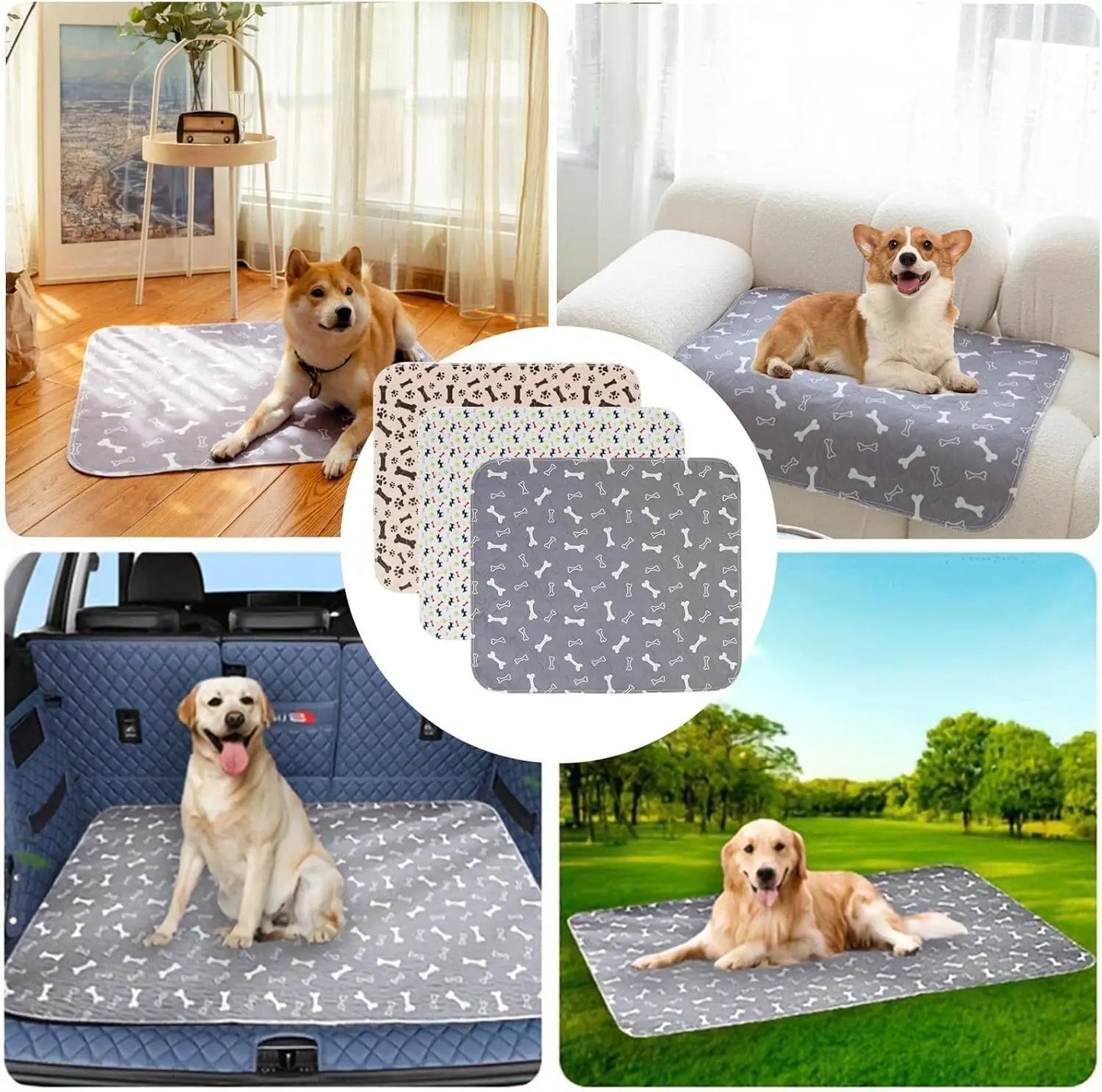 Reusable Dog Pee Pad Waterproof Diaper Pet Supplies Washable Puppy Training Pad Pet Bed Blanket Cat Dog Car Seat Cover Mat