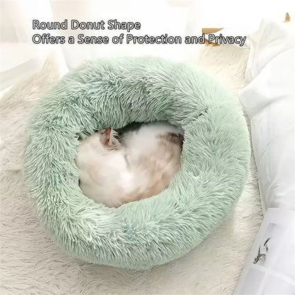 Plush Donut Pet Bed – Soft Warm Round Cushion for Small & Medium Dogs and Cats