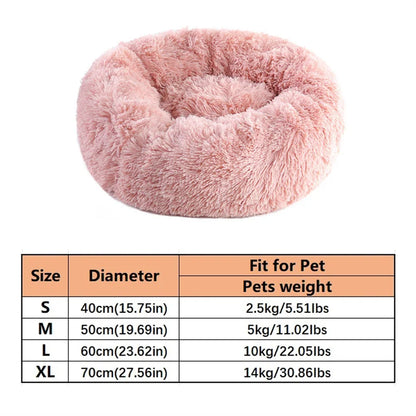 Plush Donut Pet Bed – Soft Warm Round Cushion for Small & Medium Dogs and Cats