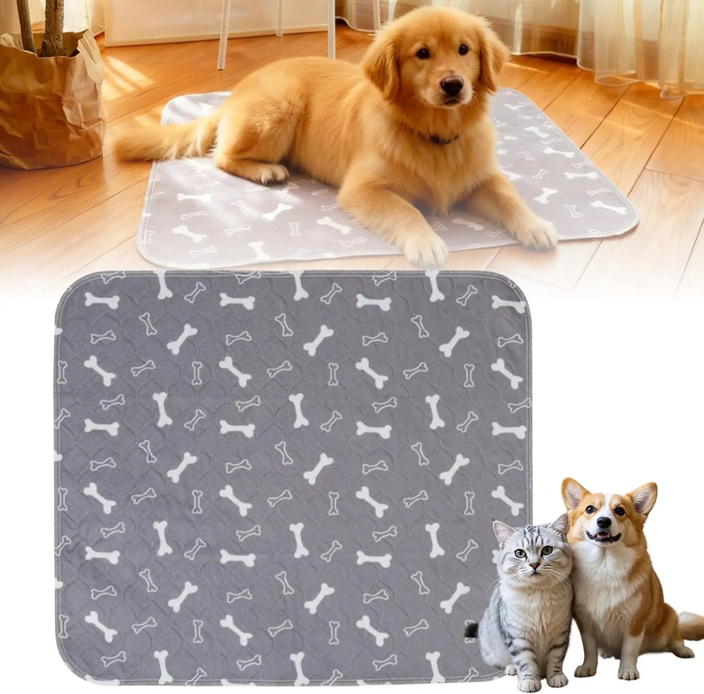 Reusable Dog Pee Pad Waterproof Diaper Pet Supplies Washable Puppy Training Pad Pet Bed Blanket Cat Dog Car Seat Cover Mat