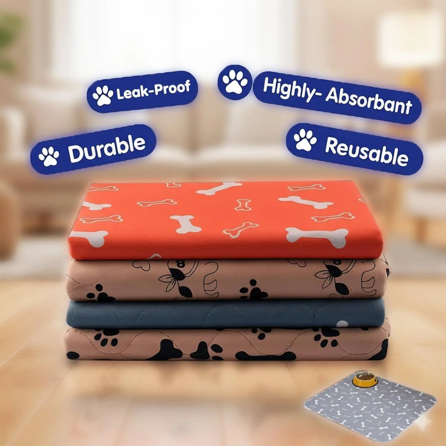 Reusable Dog Pee Pad Waterproof Diaper Pet Supplies Washable Puppy Training Pad Pet Bed Blanket Cat Dog Car Seat Cover Mat